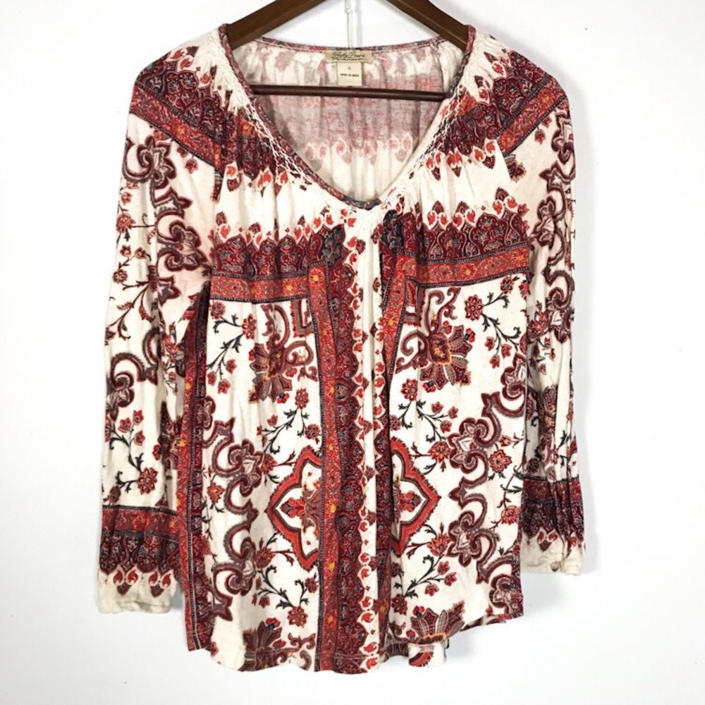 LUCKY BRAND • Long Sleeve Boho Blouse | Small